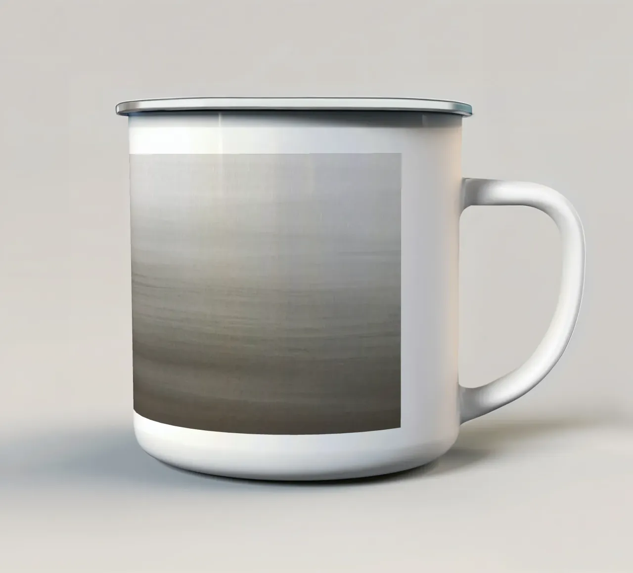 Gradiente di acquerello grigio taupe tazza in smalto da NouveauPrints