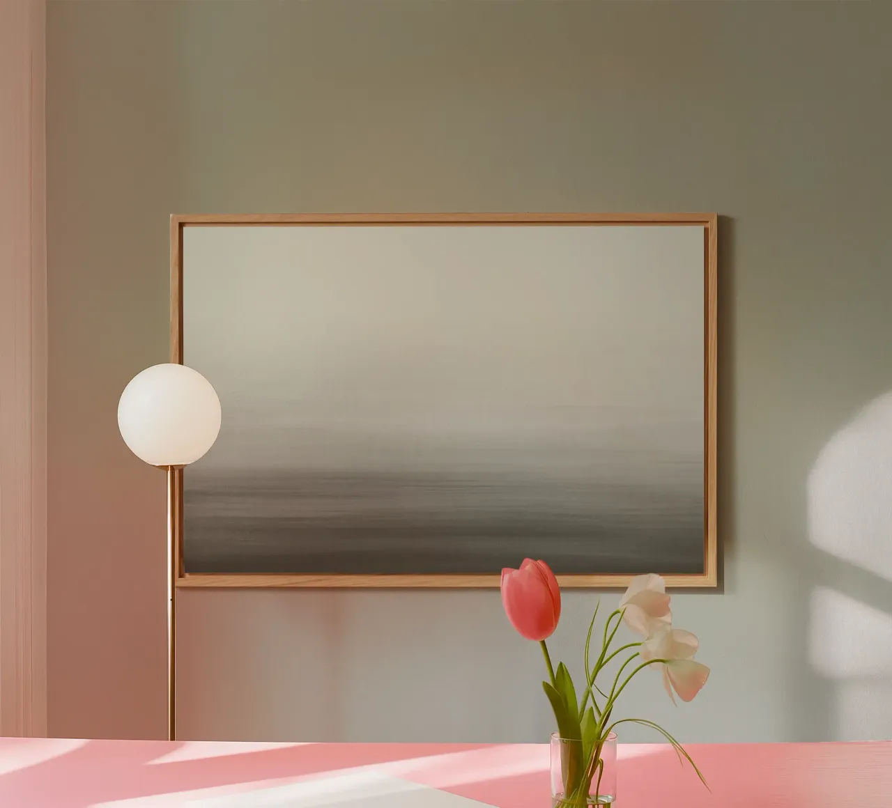 Taupe grau Aquarell Farbverlauf Alu-Dibond von NouveauPrints