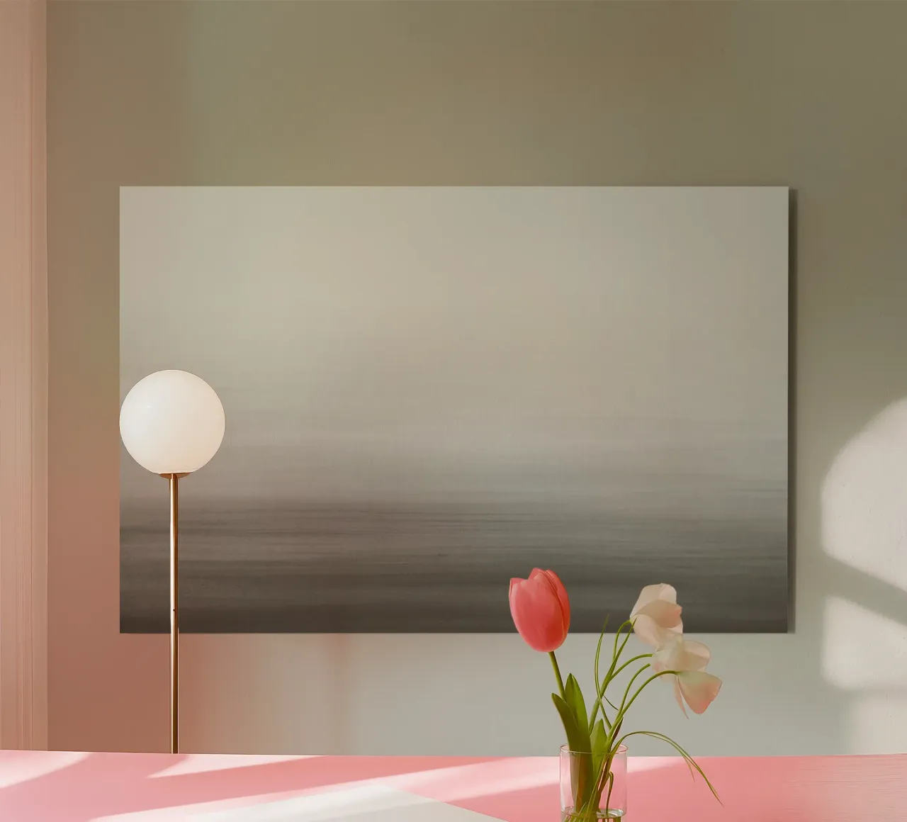 Taupe grau Aquarell Farbverlauf Alu-Dibond von NouveauPrints