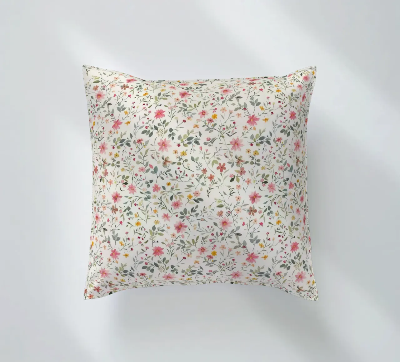 Boho Meadow – Floral Pattern in Blush, Sage & Honey decorative cushion by Moodwall