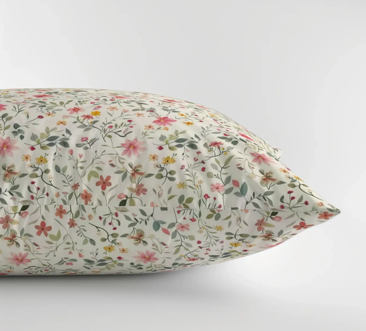 Boho Meadow – Floral Pattern in Blush, Sage & Honey decorative cushion by Moodwall