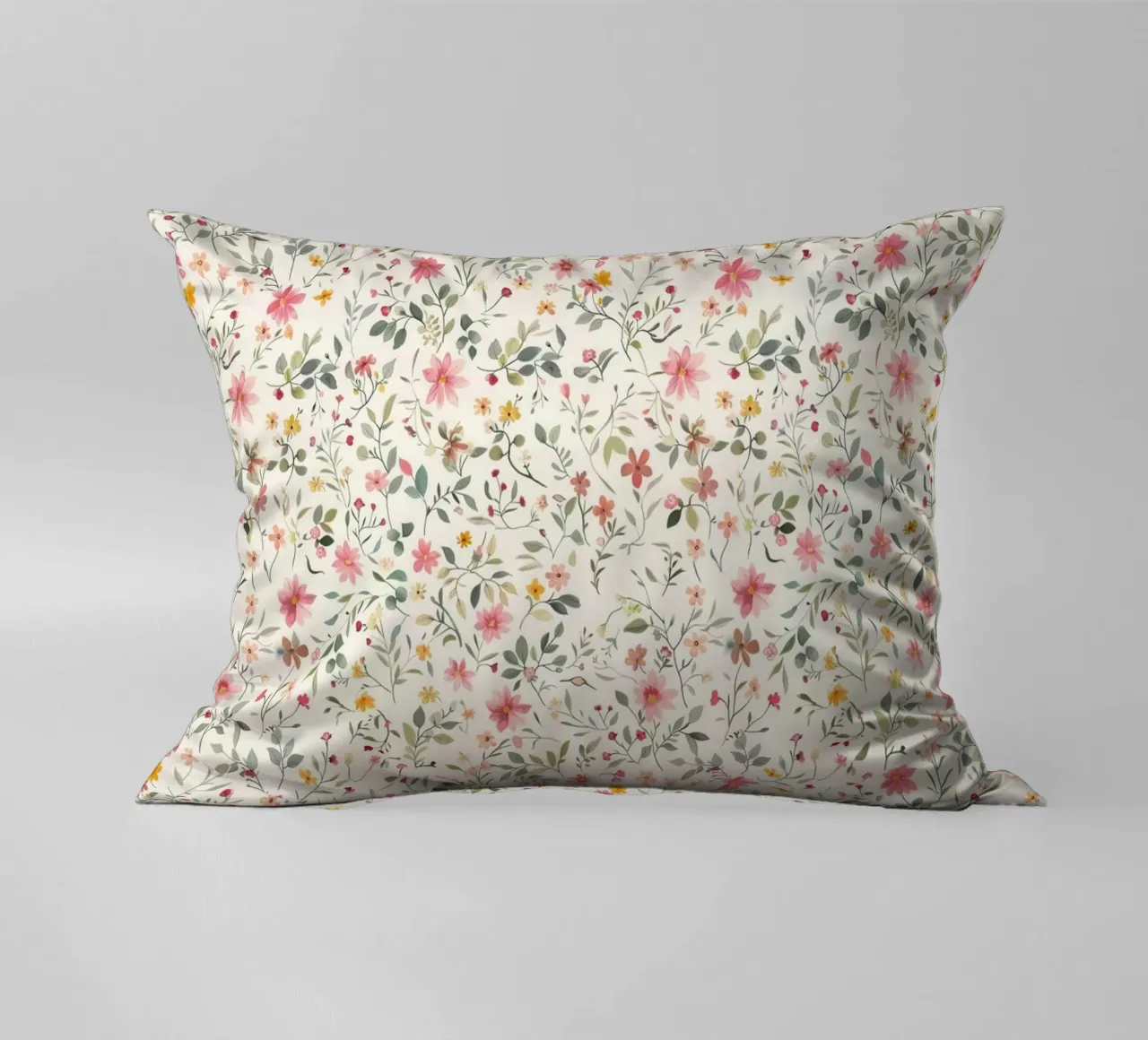 Boho Meadow – Floral Pattern in Blush, Sage & Honey decorative cushion by Moodwall
