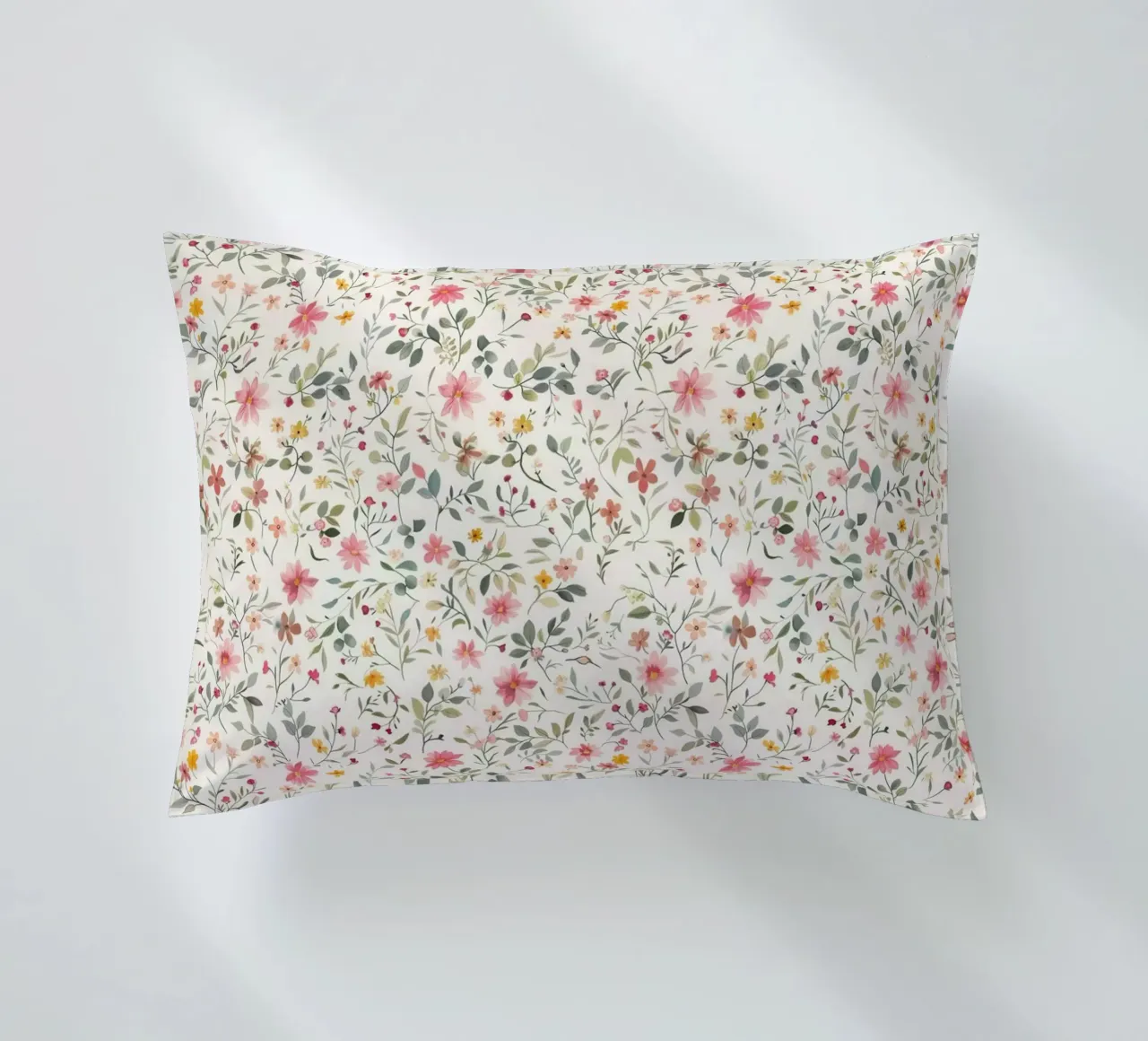 Boho Meadow – Floral Pattern in Blush, Sage & Honey decorative cushion by Moodwall