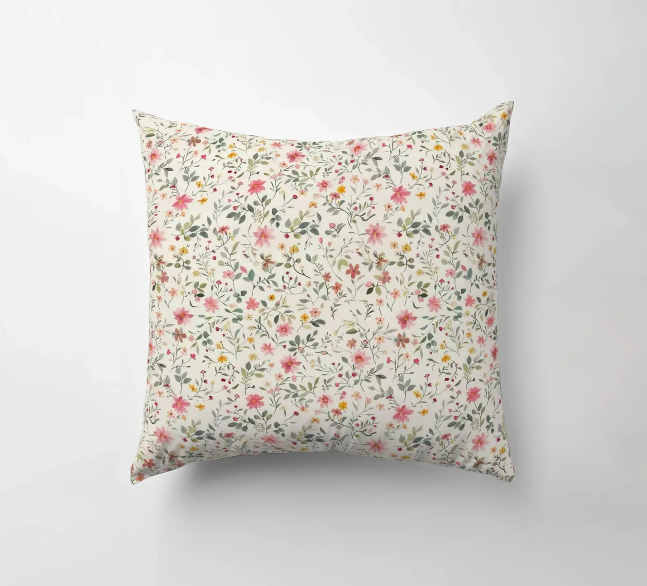 Boho Meadow – Floral Pattern in Blush, Sage & Honey decorative cushion by Moodwall