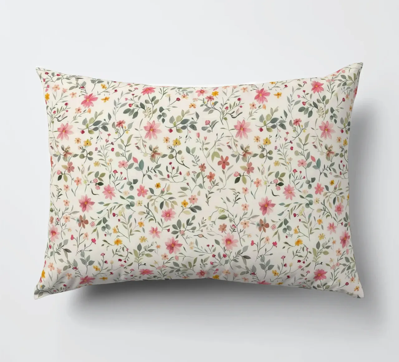 Boho Meadow – Floral Pattern in Blush, Sage & Honey decorative cushion by Moodwall