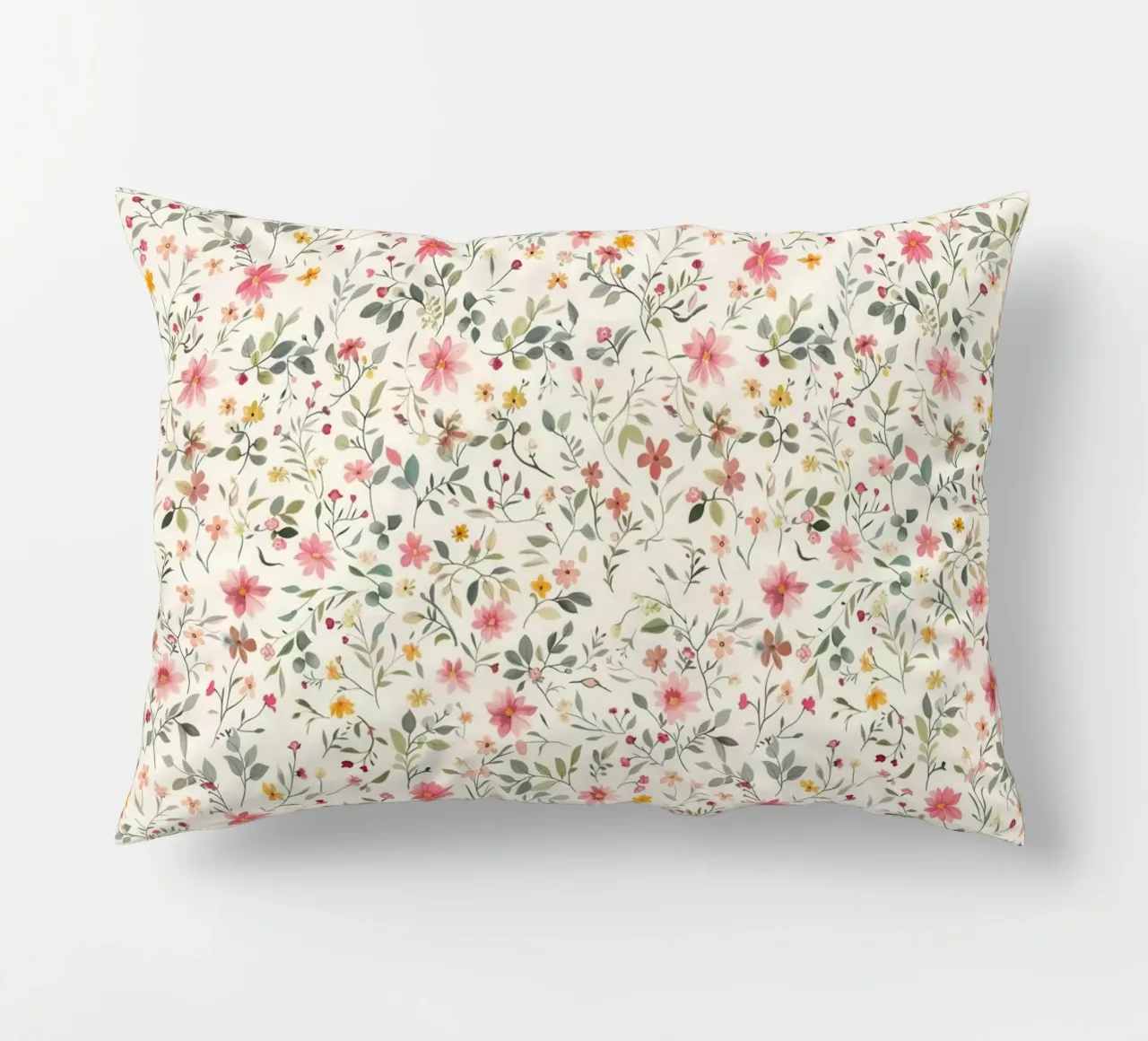 Boho Meadow – Floral Pattern in Blush, Sage & Honey decorative cushion by Moodwall