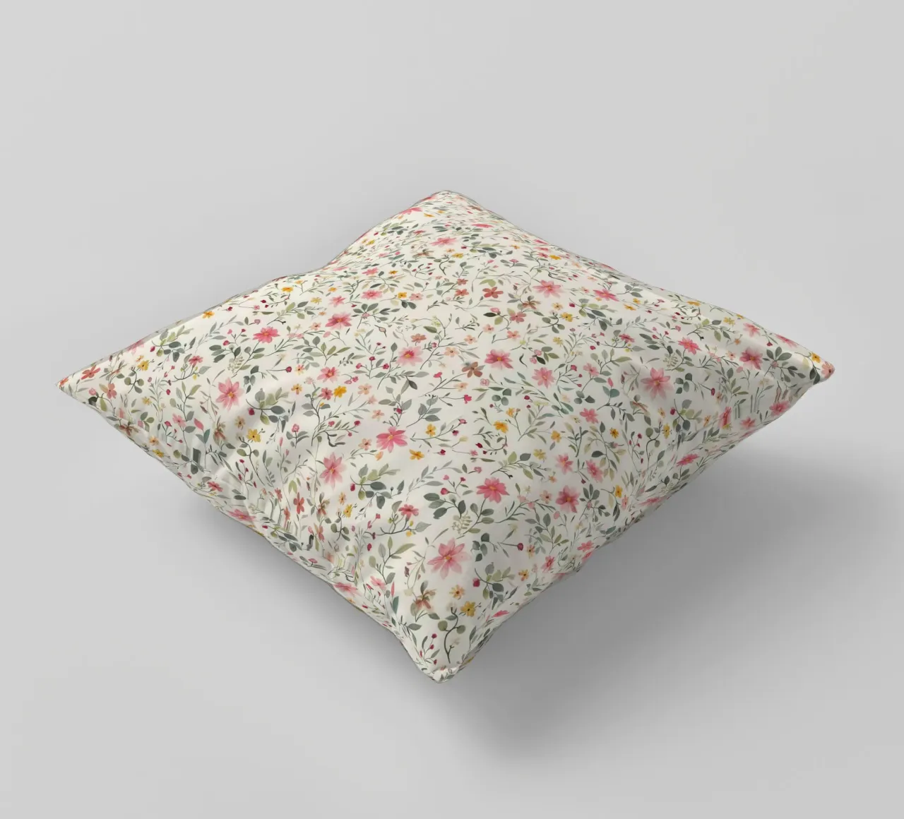 Boho Meadow – Floral Pattern in Blush, Sage & Honey decorative cushion by Moodwall