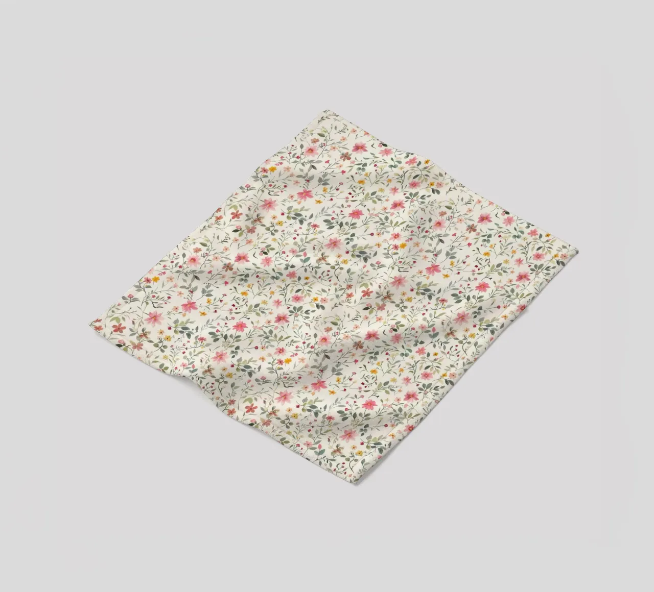 Boho Meadow – Floral Pattern in Blush, Sage & Honey fleece blanket by Moodwall