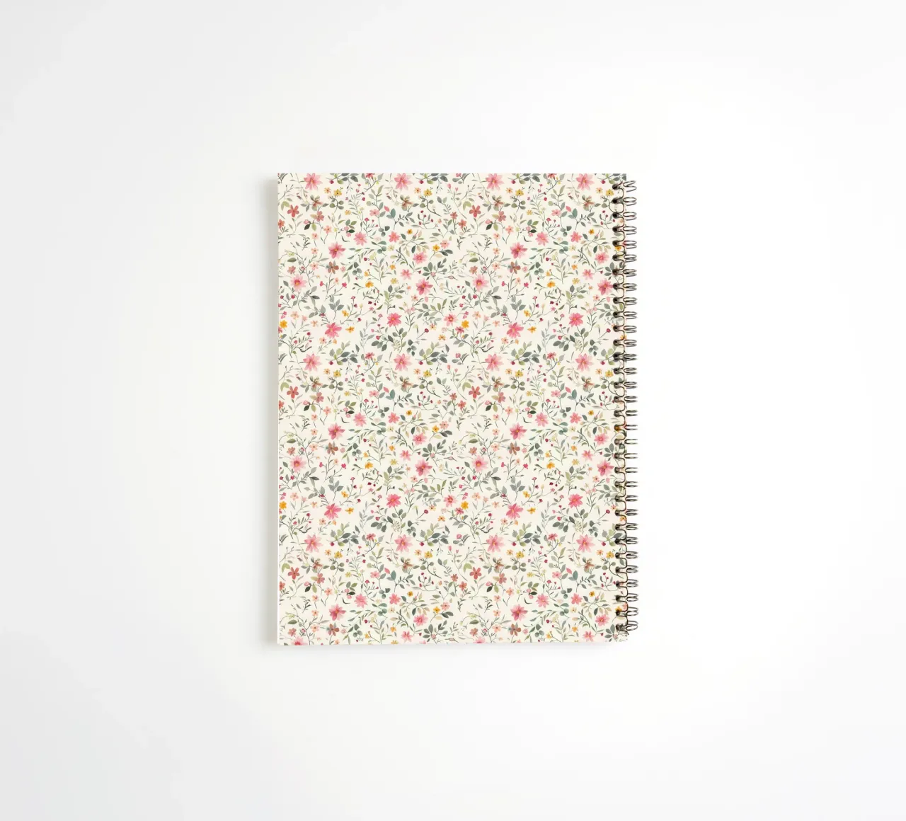 Boho Meadow – Floral Pattern in Blush, Sage & Honey spiral notebook by Moodwall