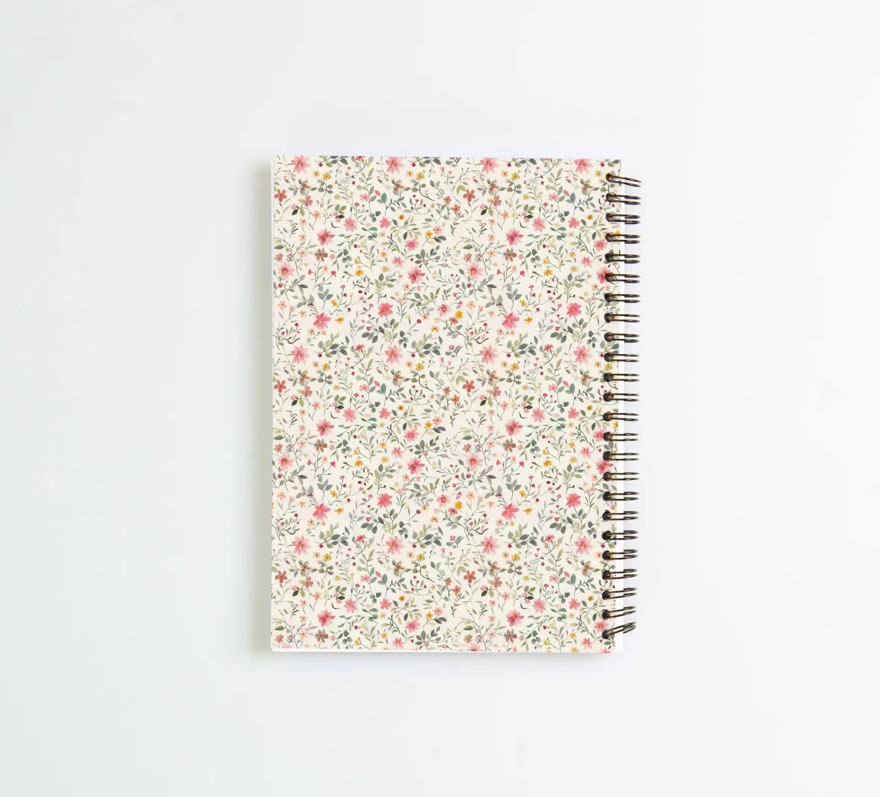 Boho Meadow – Floral Pattern in Blush, Sage & Honey spiral notebook by Moodwall