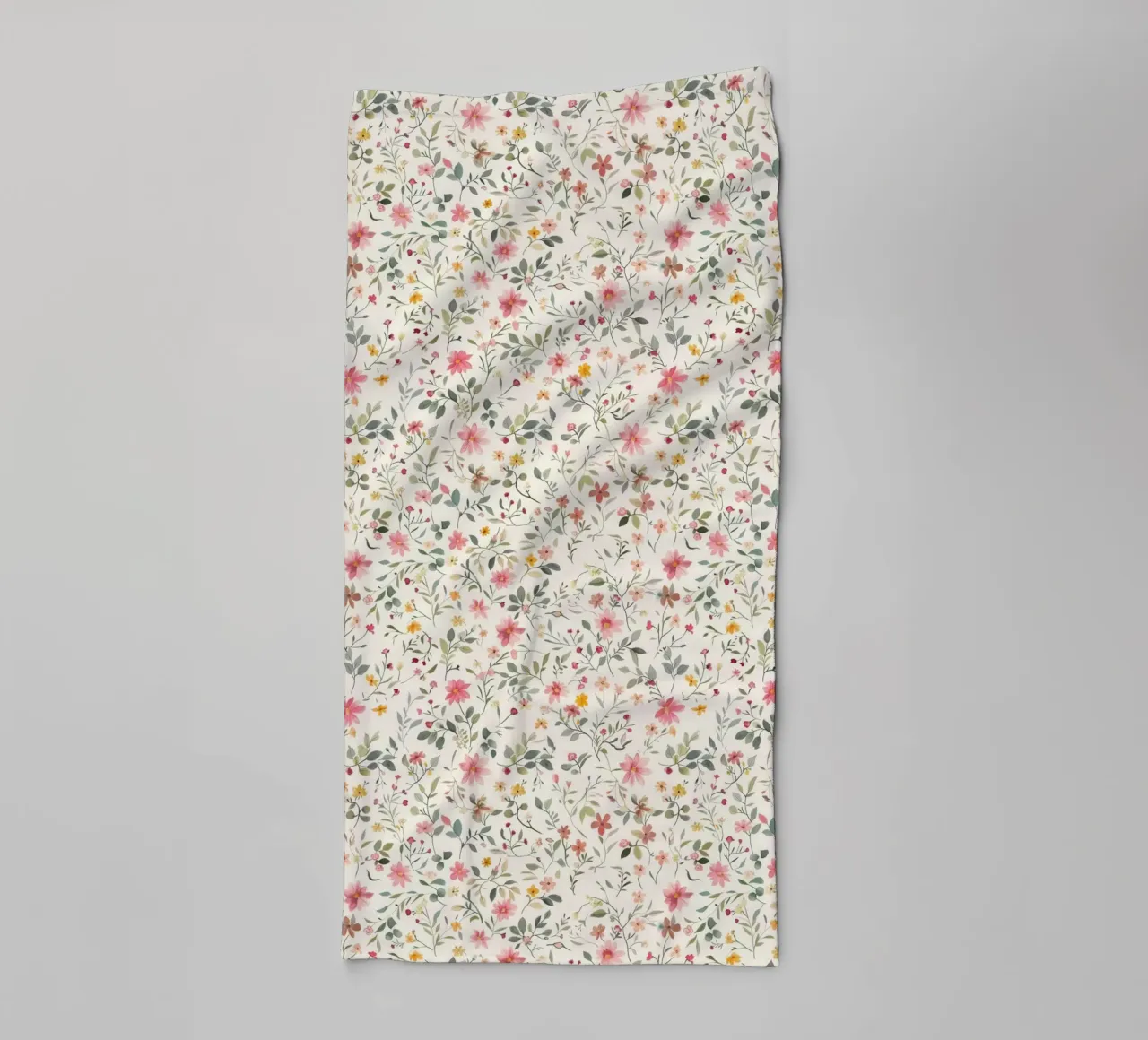 Boho Meadow – Floral Pattern in Blush, Sage & Honey towel by Moodwall