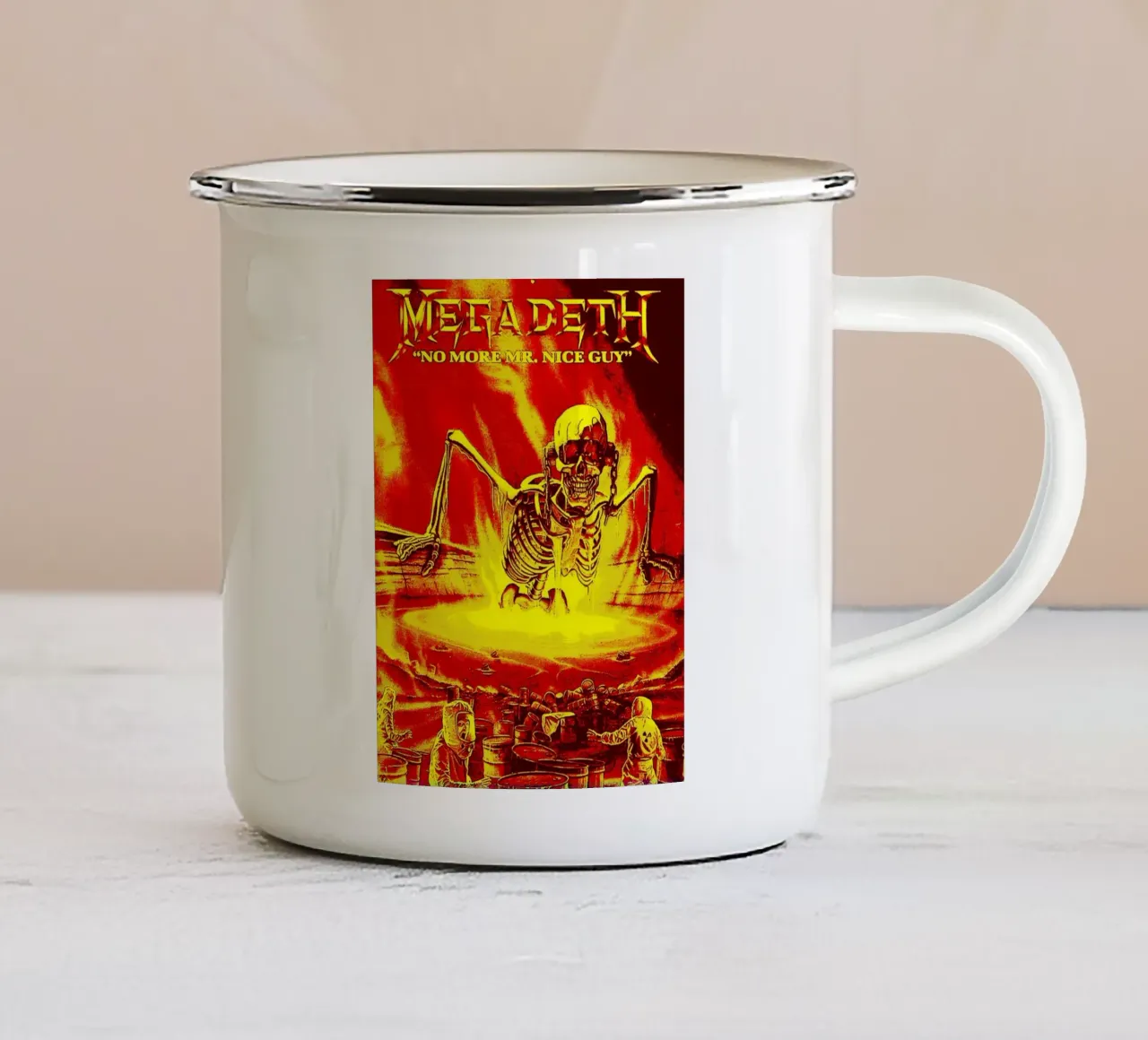 megadeth band art tazza in smalto da vanhesling