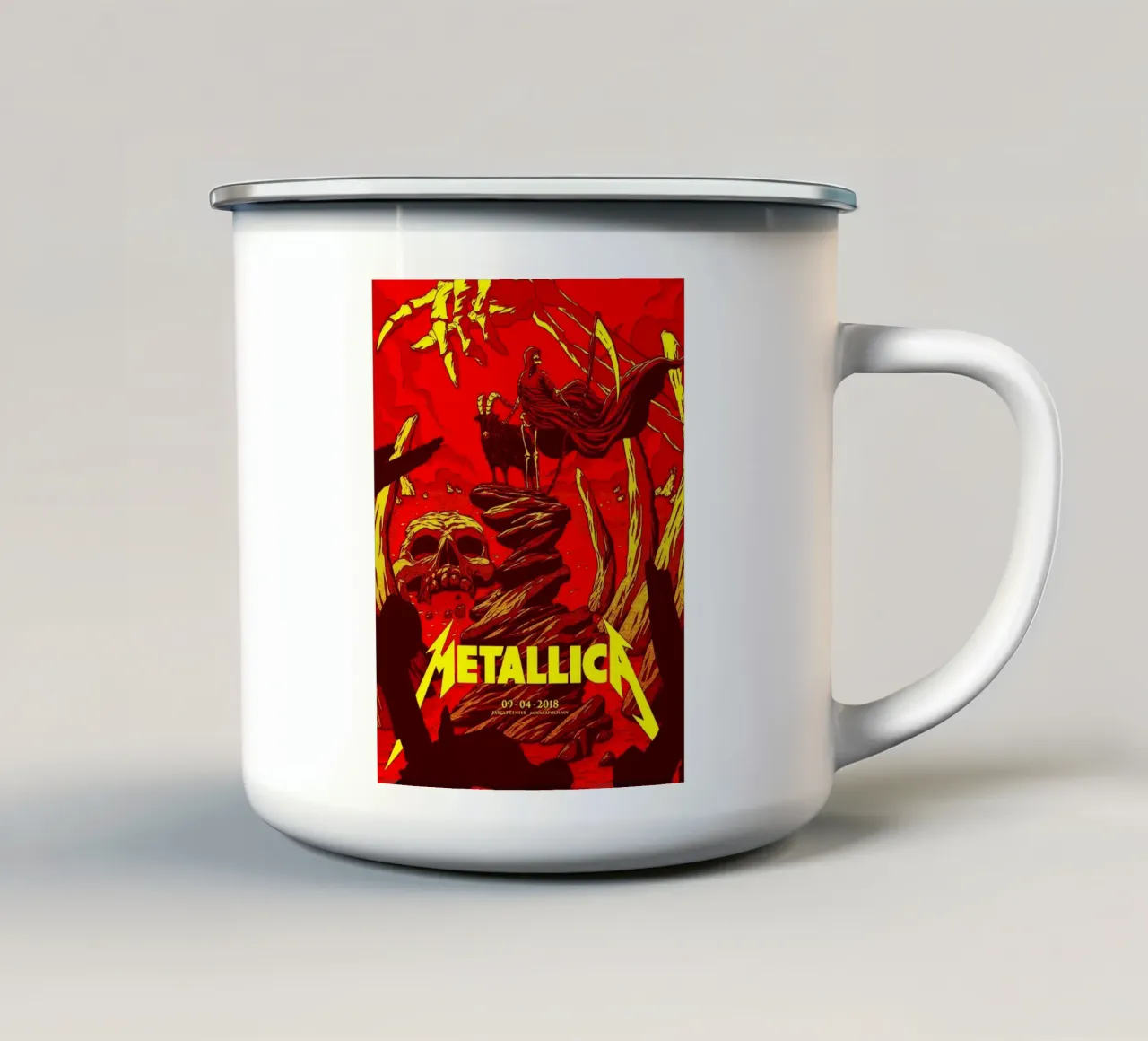 metallica band art tazza in smalto da vanhesling