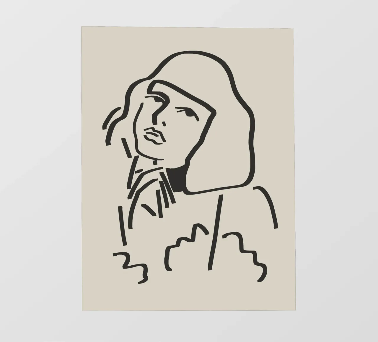 Ritratto candido in line art 16 telo in pvc da Little Dean