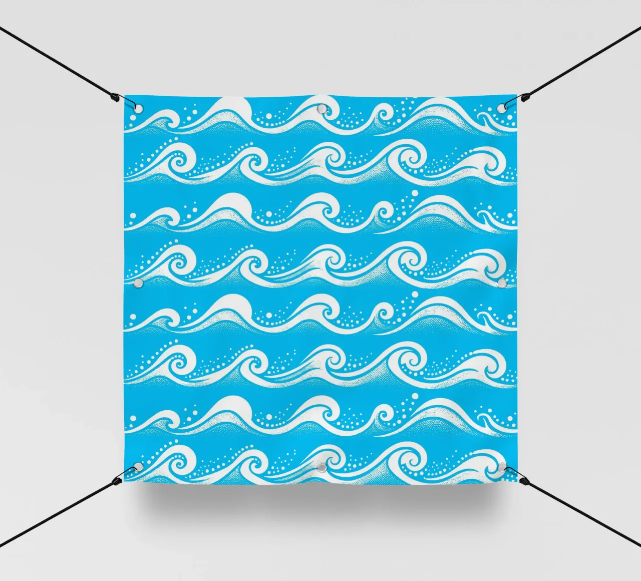 Onde Acqua Blu Bianco telo in pvc da SilverPegasus