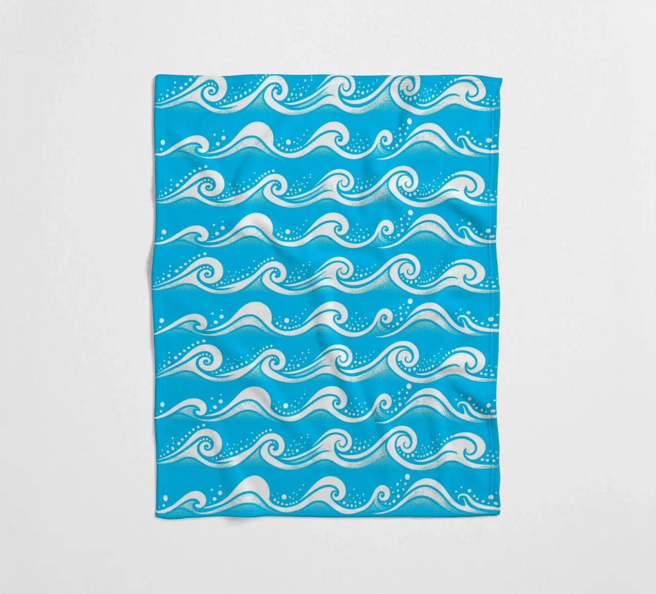 Waves Aqua Blue White fleece blanket by SilverPegasus
