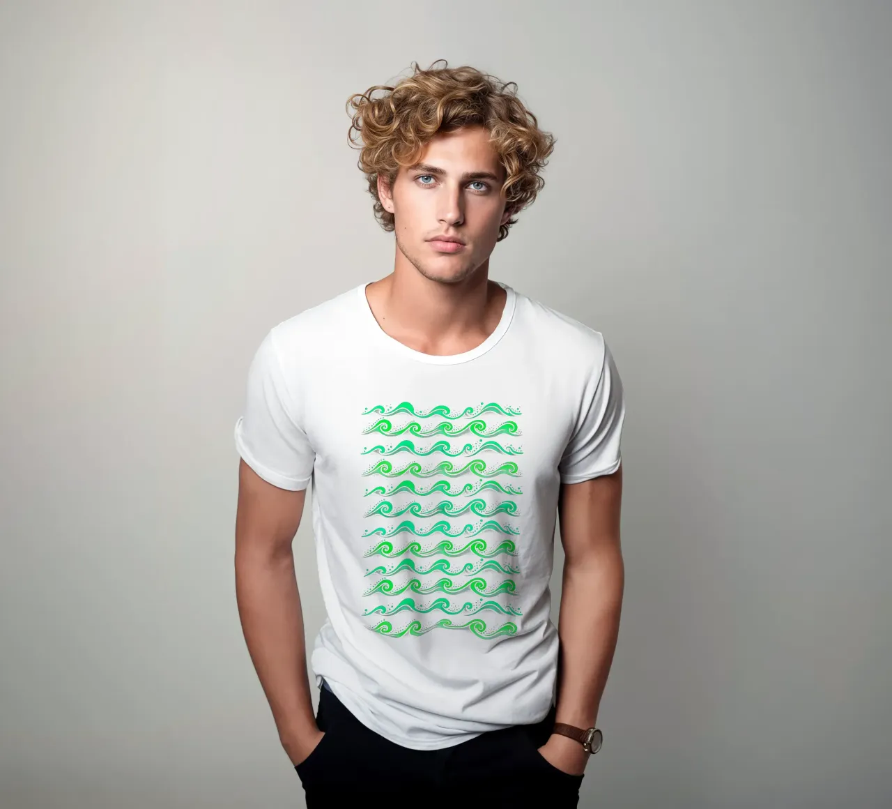 Onde verdi t-shirt da SilverPegasus