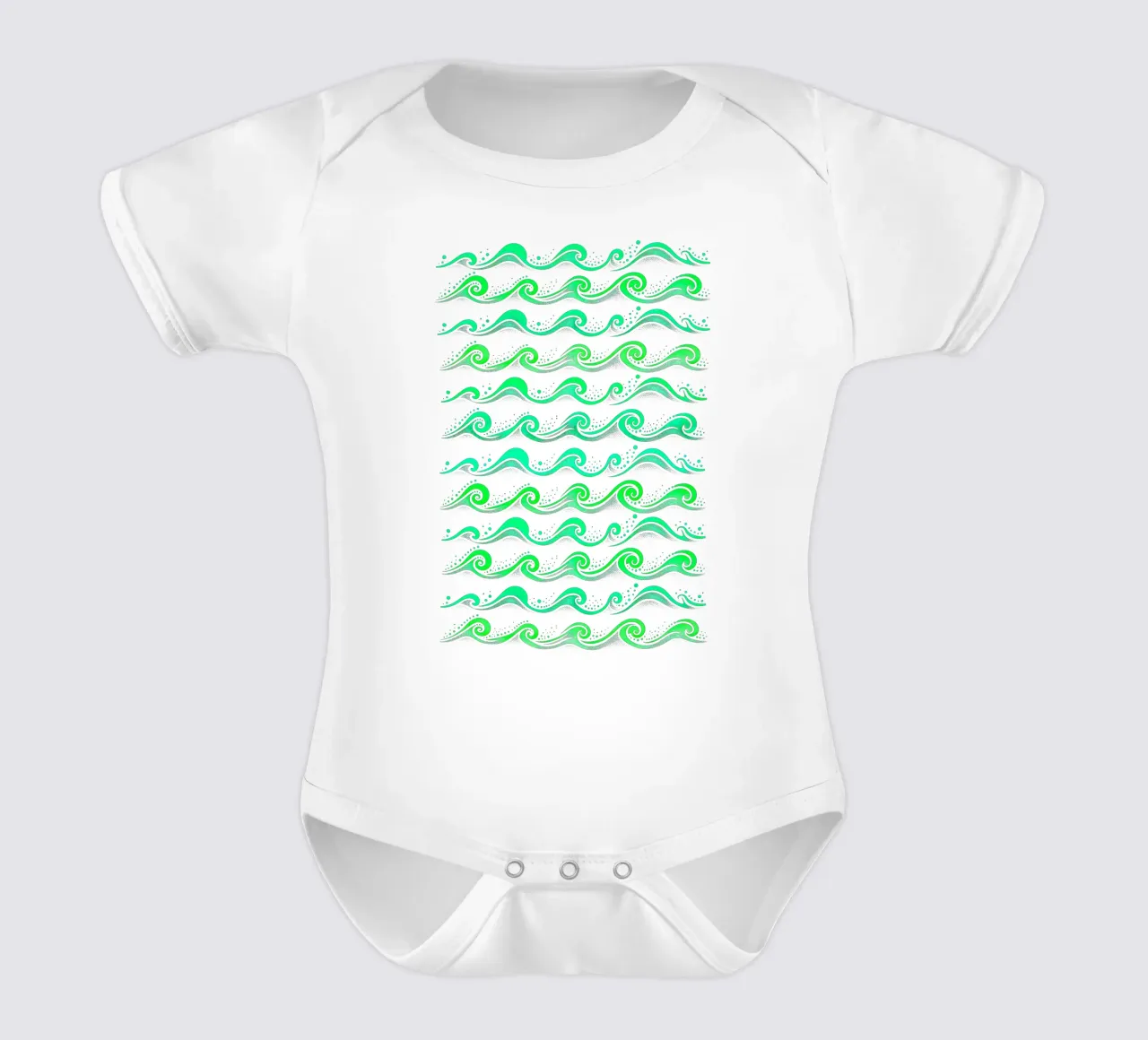 Onde verdi body neonato maniche corte da SilverPegasus