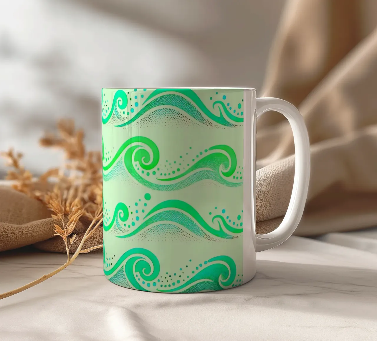Onde verdi tazza in ceramica da SilverPegasus