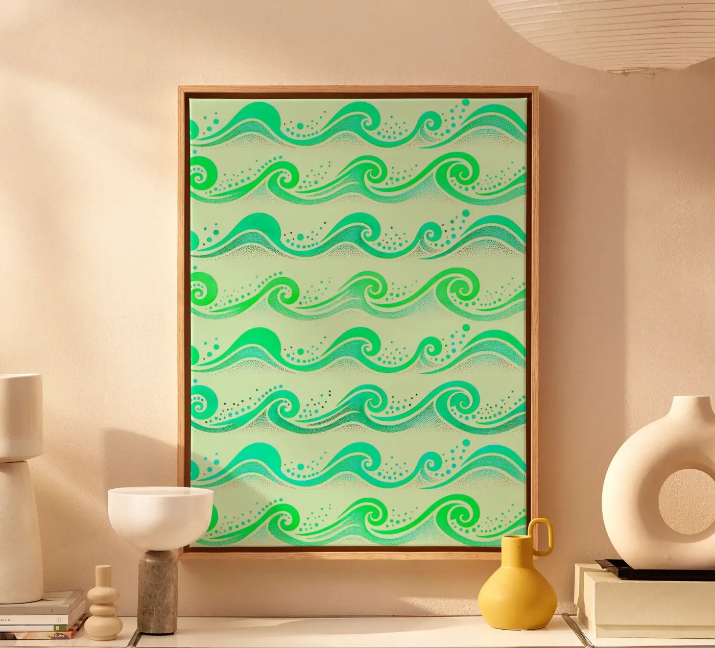 Waves Green canvas by SilverPegasus