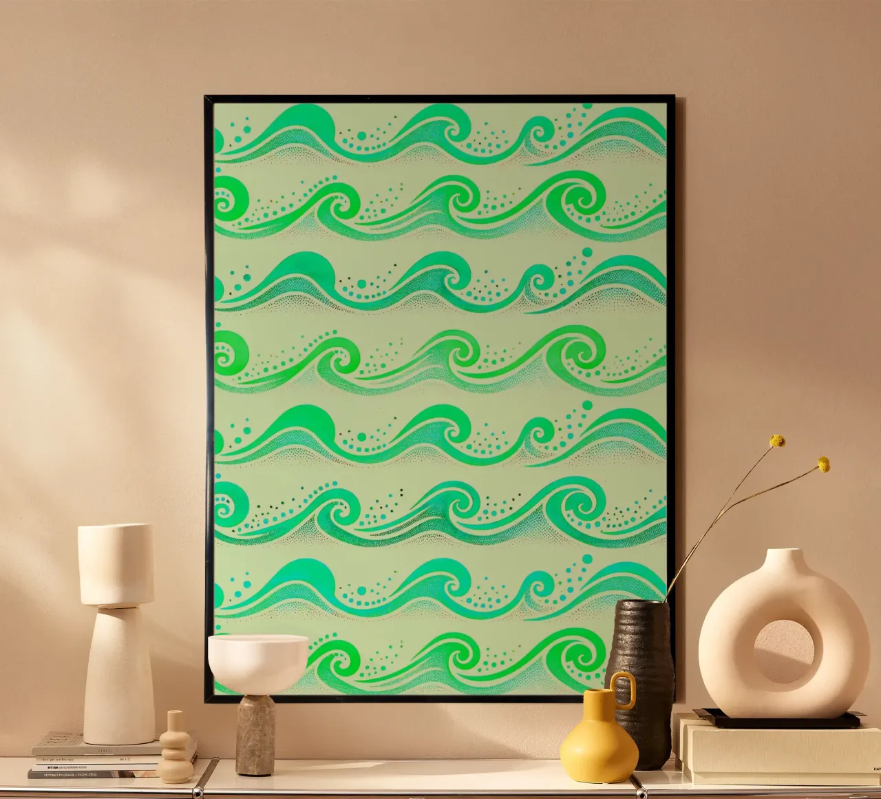 Waves Green poster by SilverPegasus