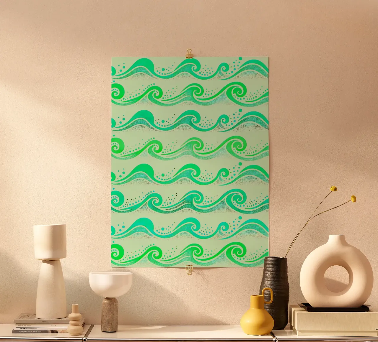 Waves Green poster by SilverPegasus