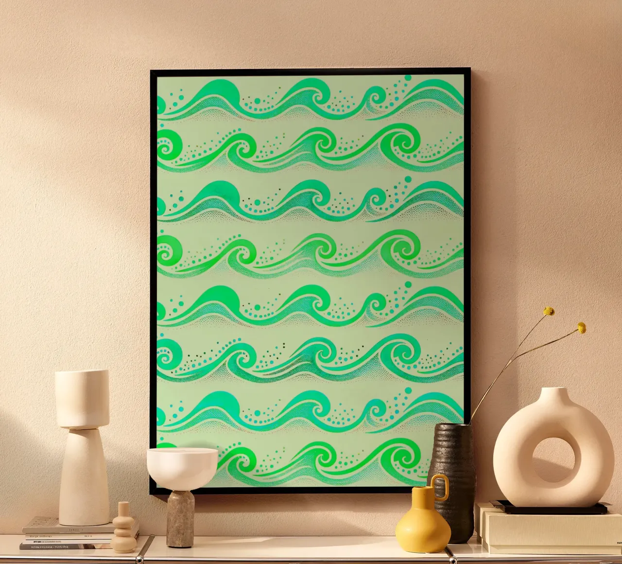 Waves Green poster by SilverPegasus
