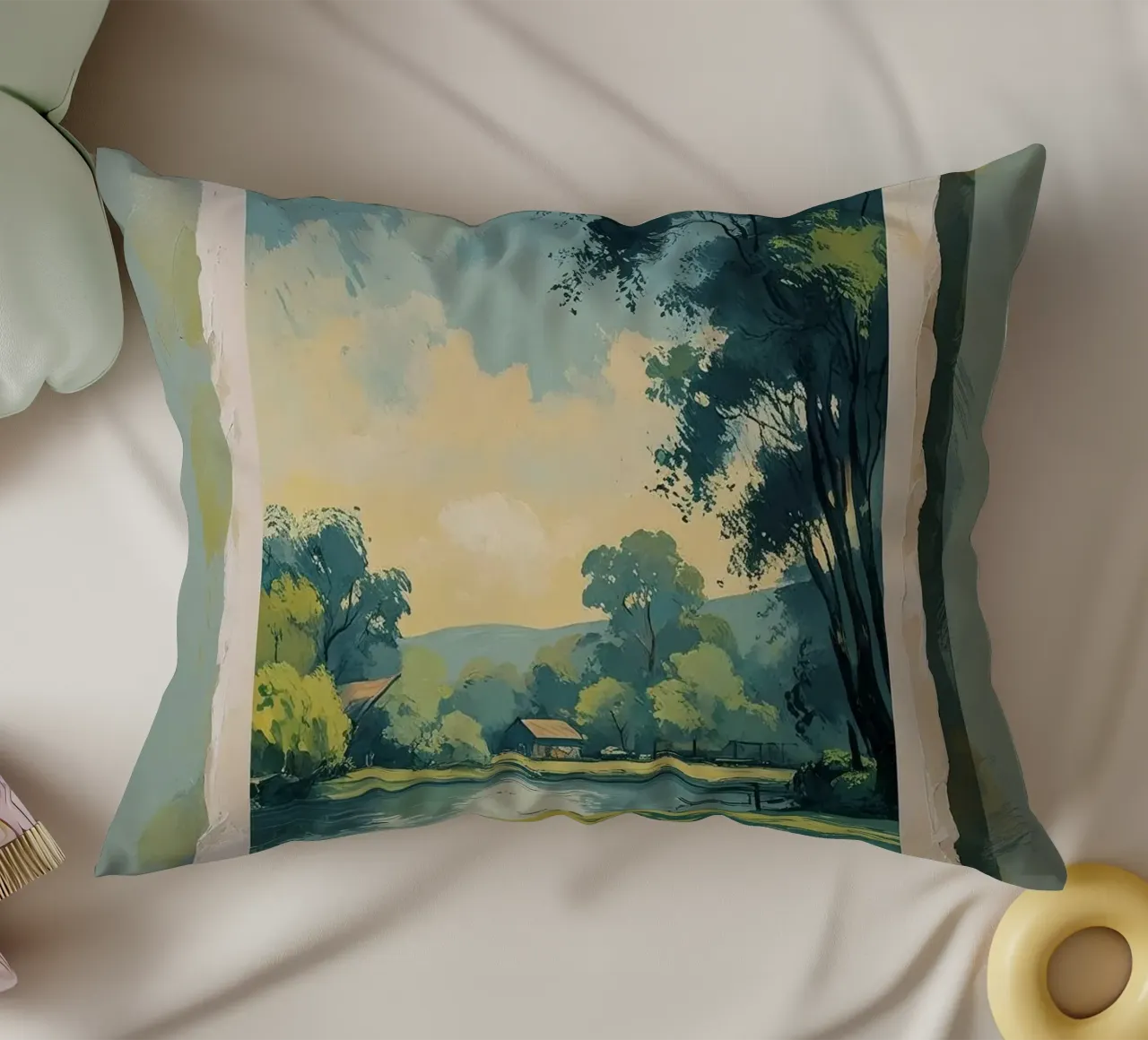 alberi stagno cuscino da cofa home