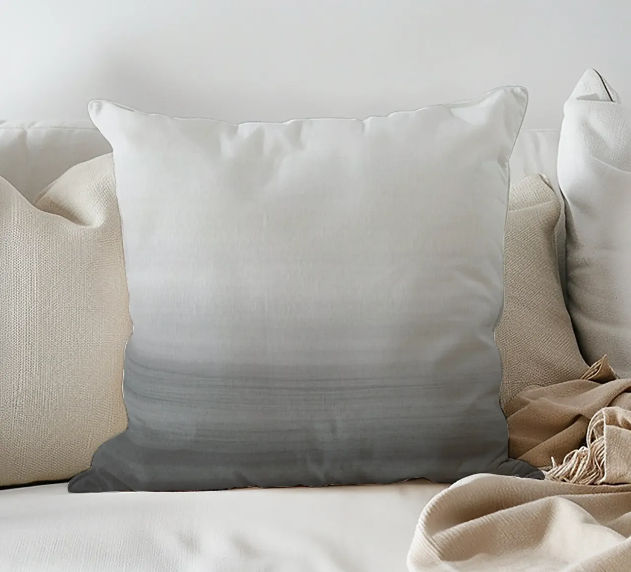 Gradiente acquerello grigio cuscino da NouveauPrints
