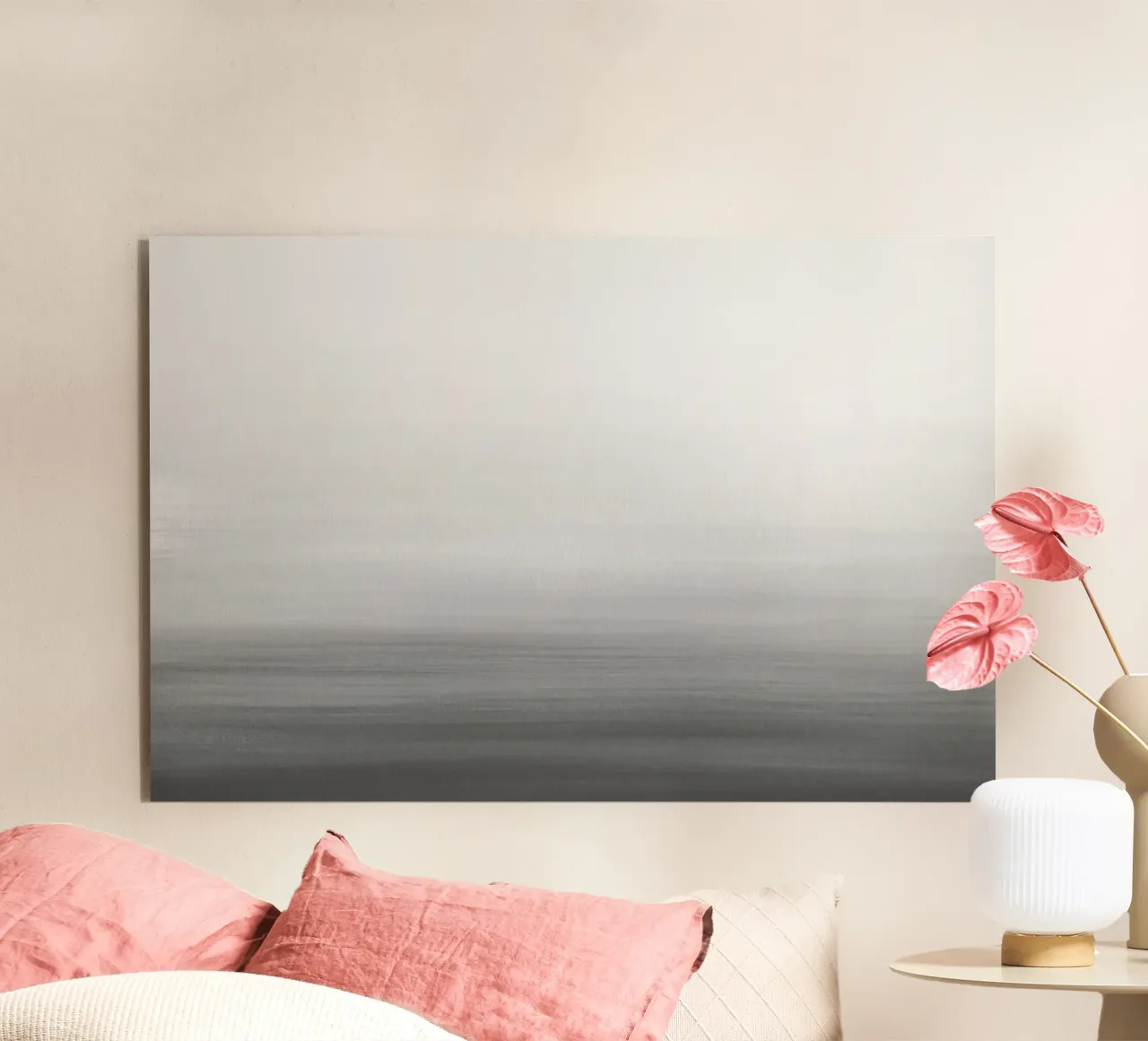 Gray watercolor gradient Alu-Dibond von NouveauPrints