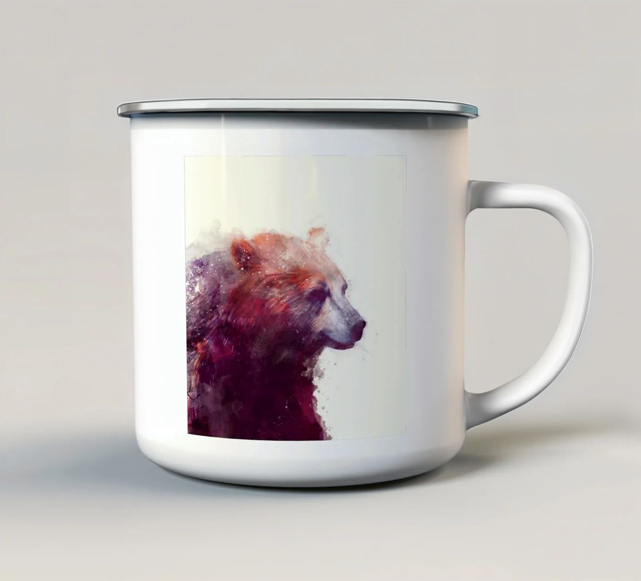 orso feroce tazza in smalto da amnda shope