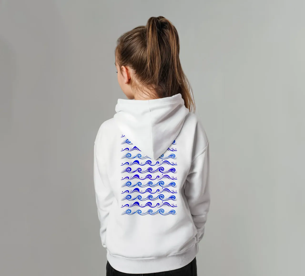 Waves Cobalt Blue kids hoodie by SilverPegasus