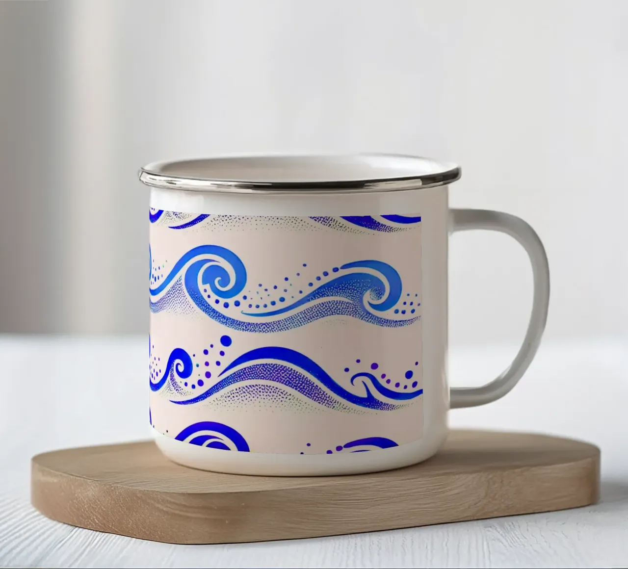 Onde blu cobalto tazza in smalto da SilverPegasus