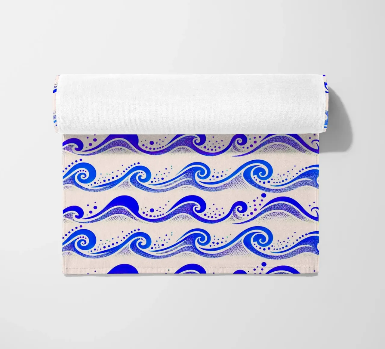 Waves Cobalt Blue beach towel by SilverPegasus