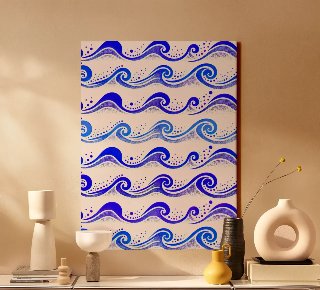 Golven Kobaltblauw canvas van SilverPegasus