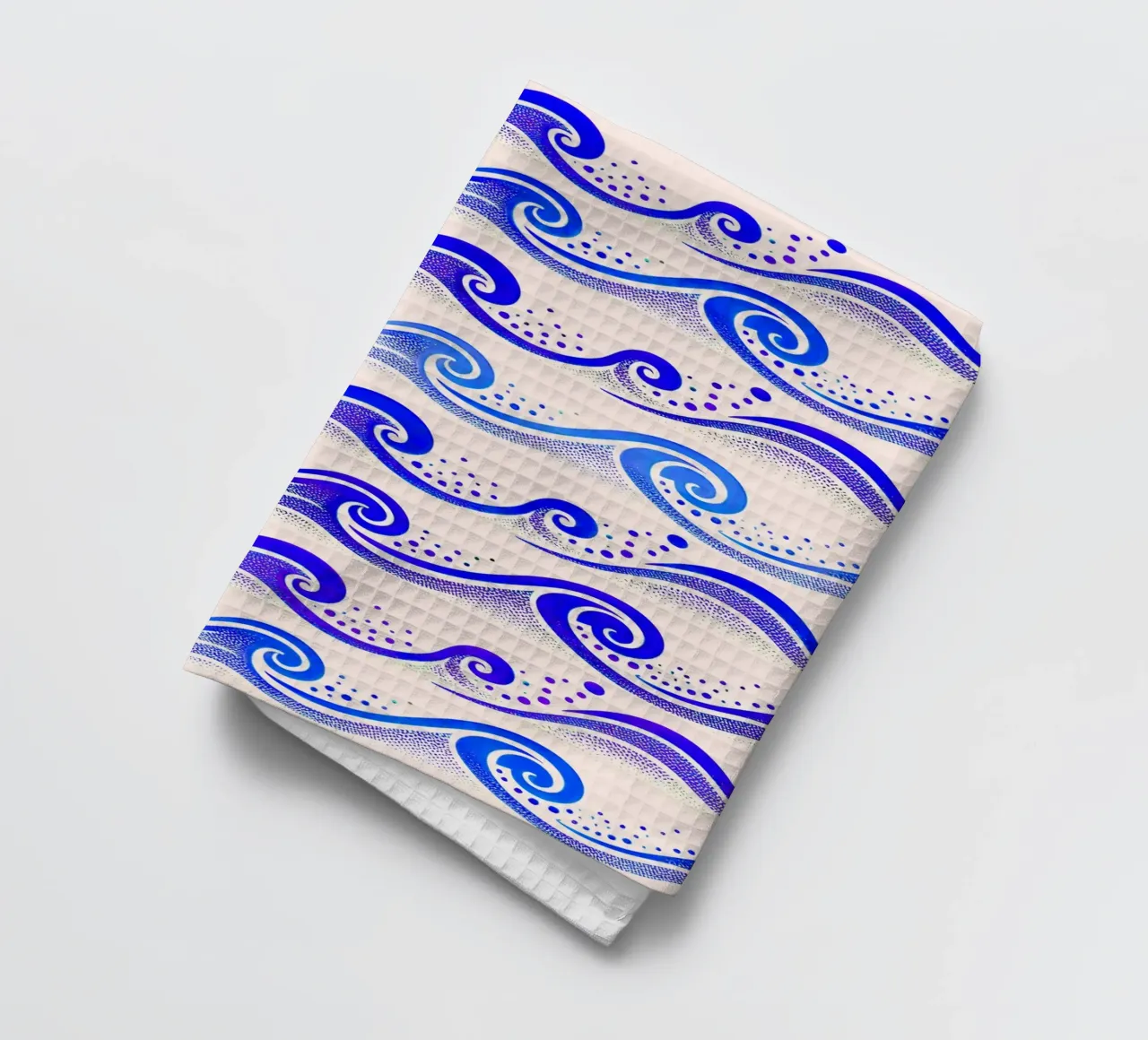 Vagues bleu cobalt torchon de SilverPegasus
