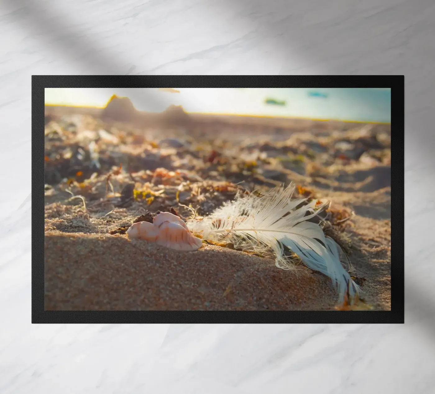 Feather with its shell doormat by MiniClic