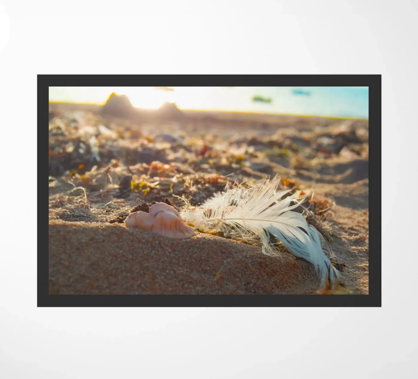 Feather with its shell doormat by MiniClic