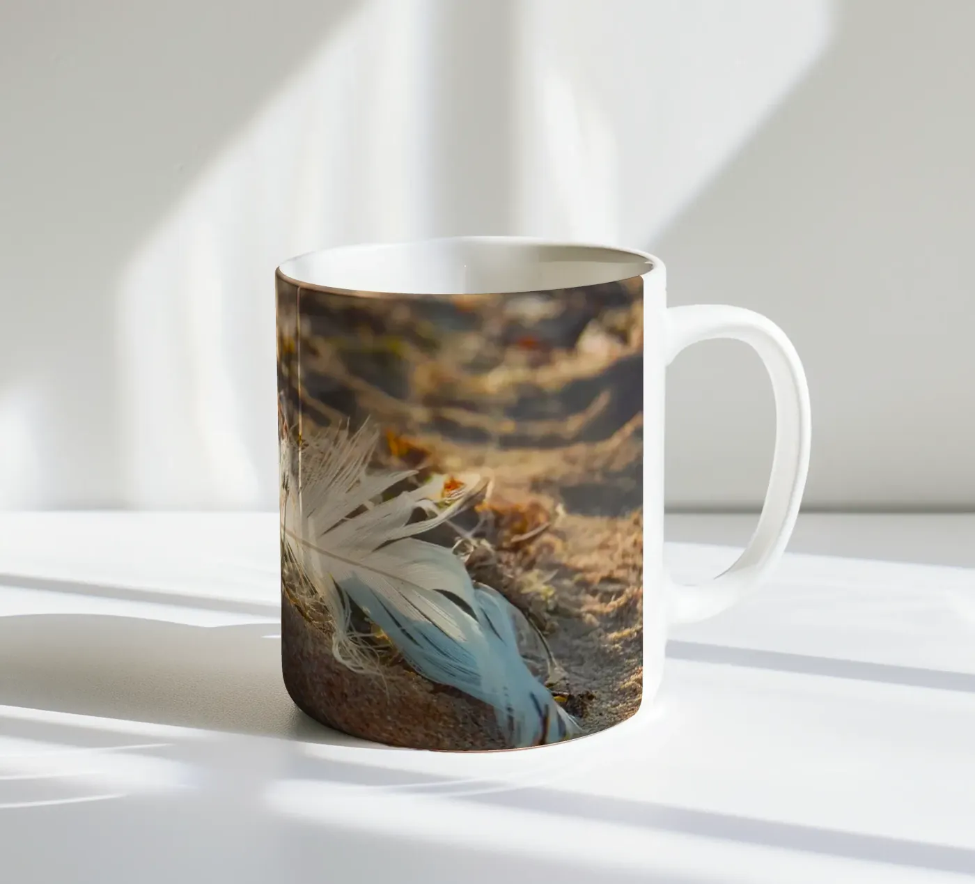 Feather with its shell ceramic mug by MiniClic