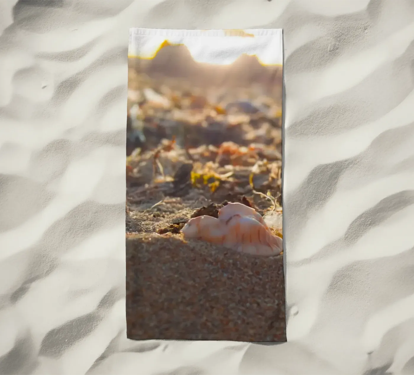 Veer met schelp strandhanddoek van MiniClic