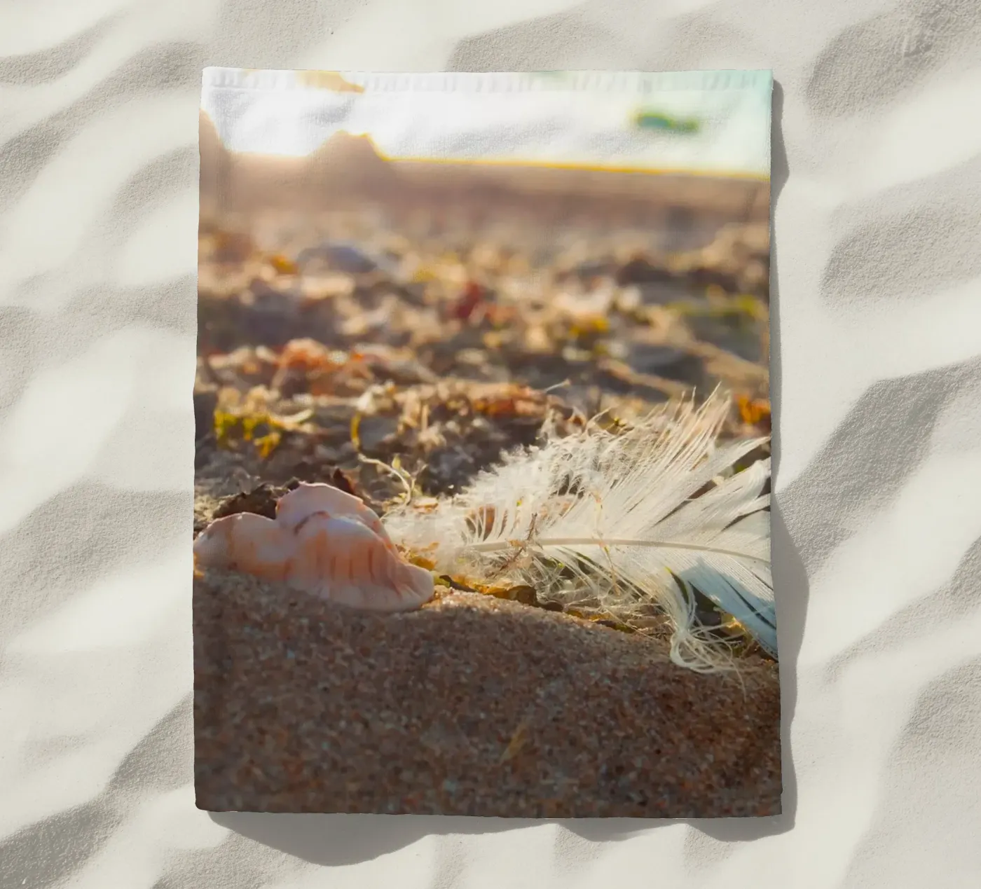 Veer met schelp strandhanddoek van MiniClic