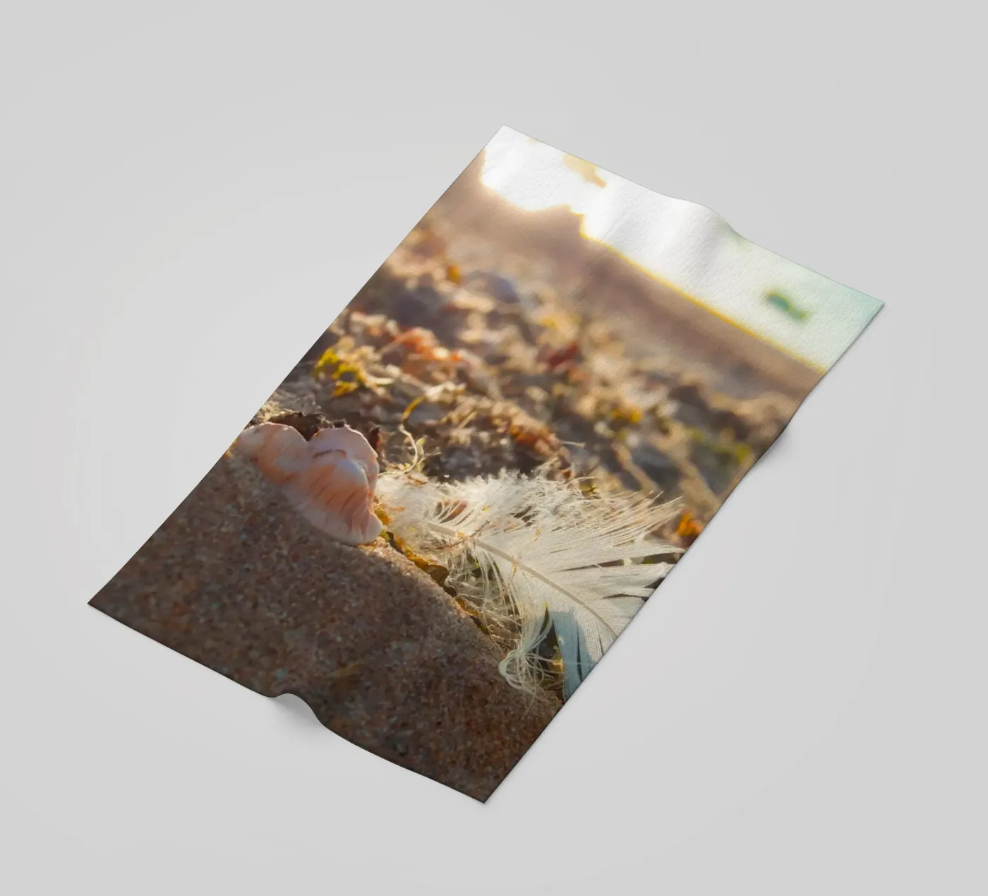 Veer met schelp strandhanddoek van MiniClic