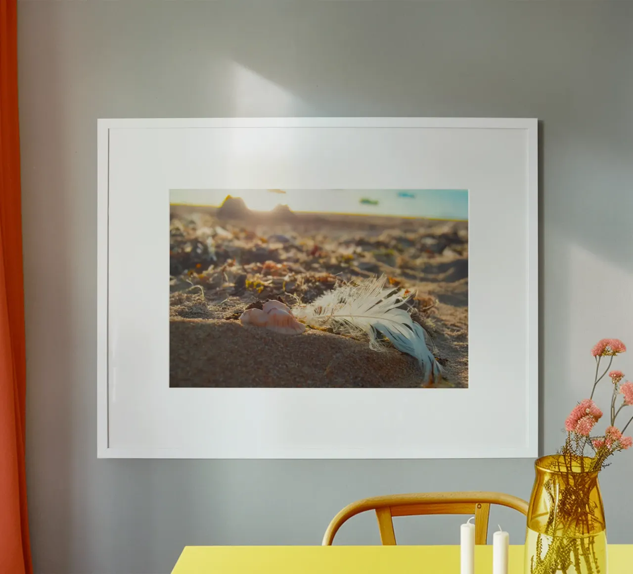 Feather with its shell poster by MiniClic