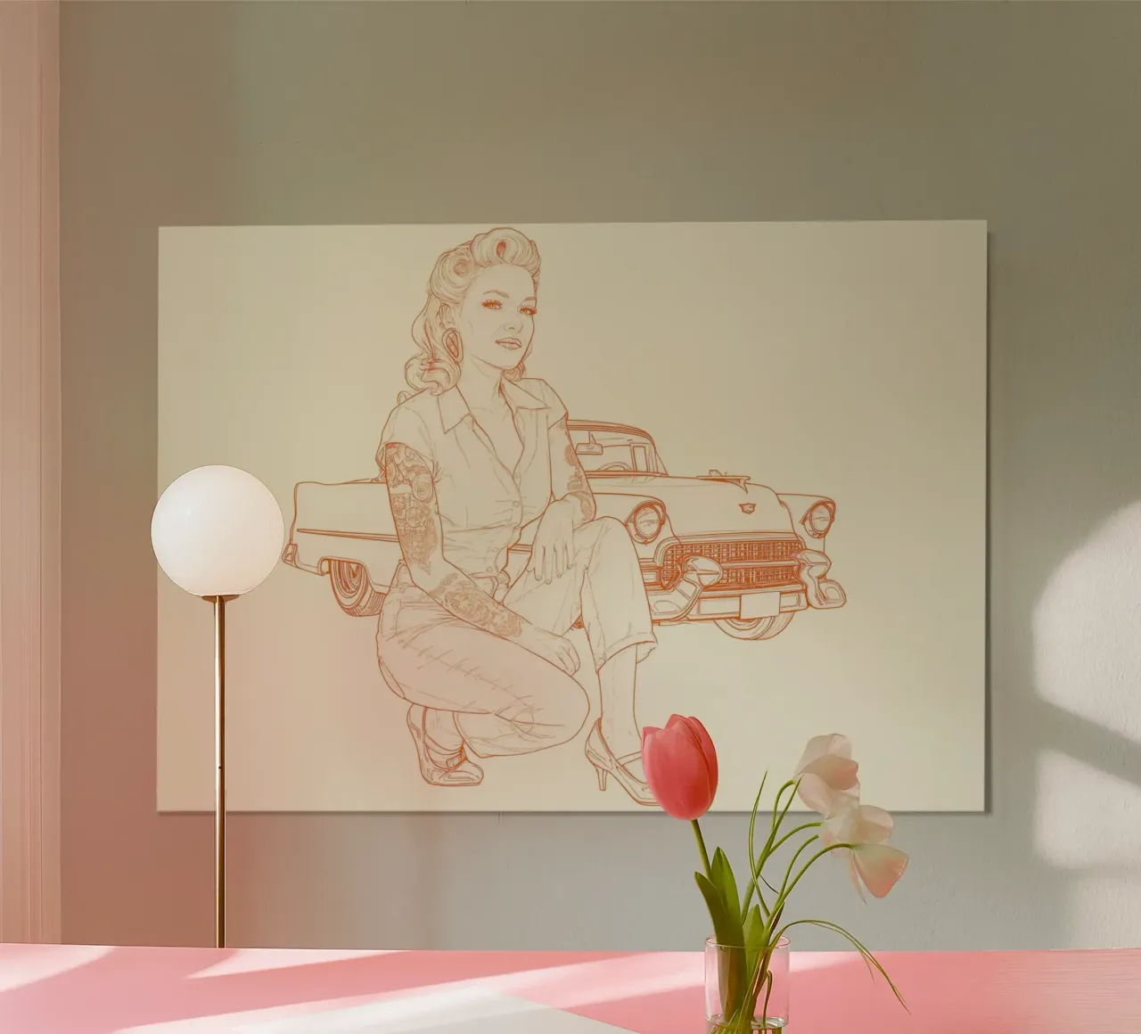 Rebel Queen - Rockabilly spirit of the 50s poster with aluminum frame by Headless Monkeys