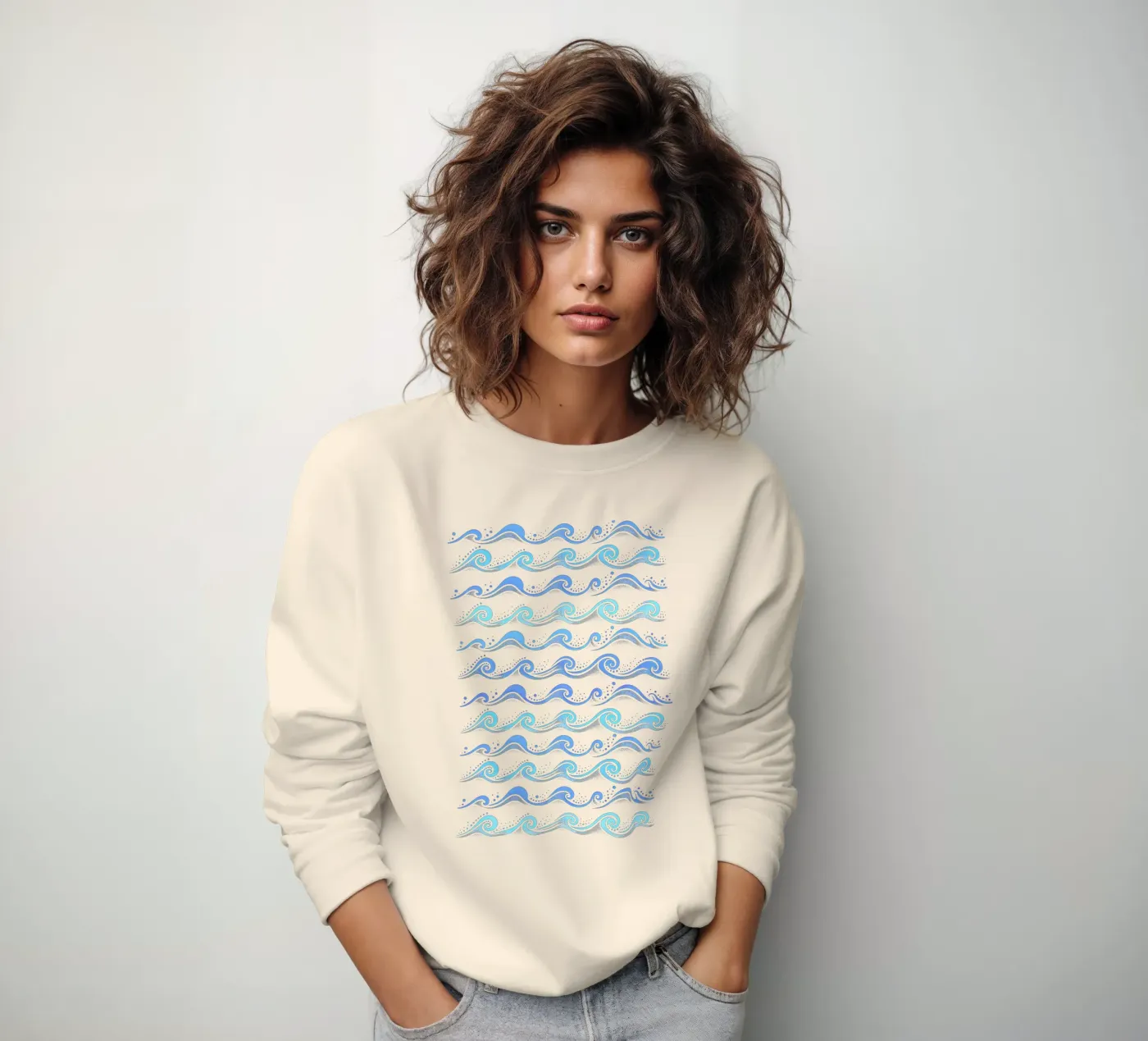 Waves Hellblau Sweatshirt von SilverPegasus
