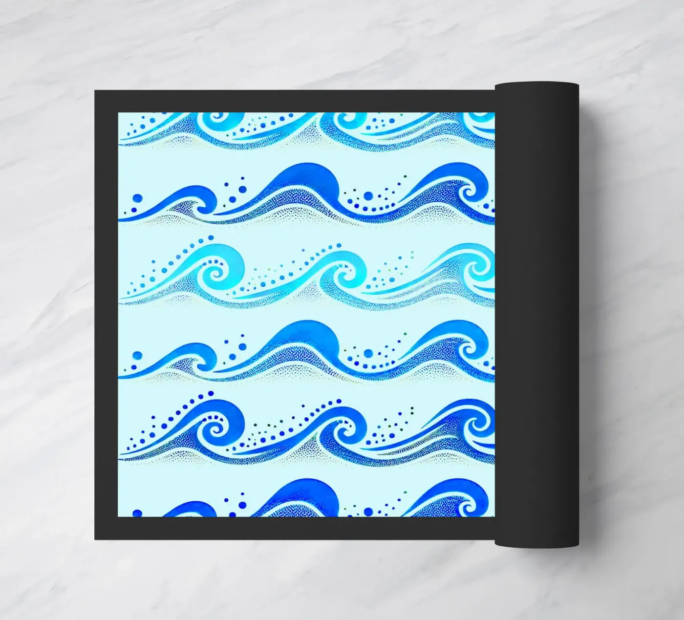 Golven Lichtblauw deurmat van SilverPegasus