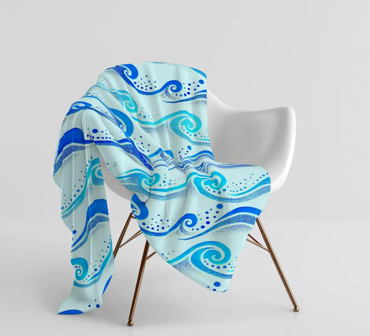 Waves Hellblau Fleecedecke von SilverPegasus