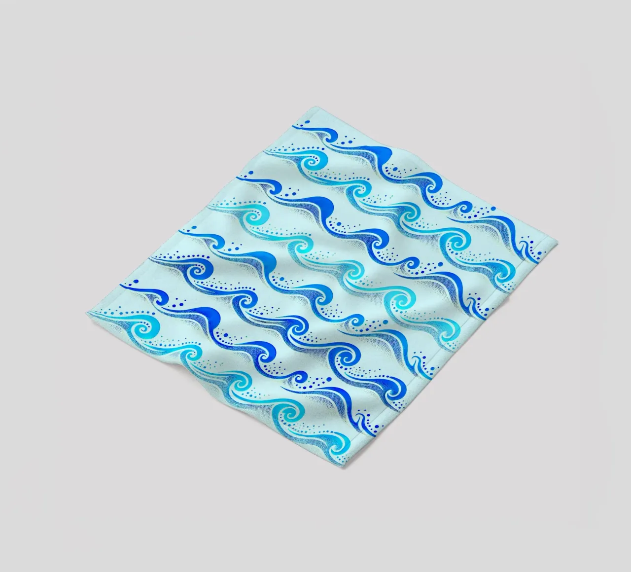 Waves Hellblau Fleecedecke von SilverPegasus