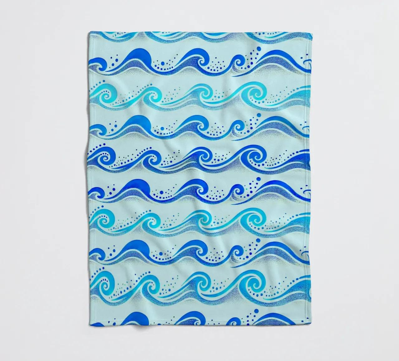 Waves Hellblau Fleecedecke von SilverPegasus