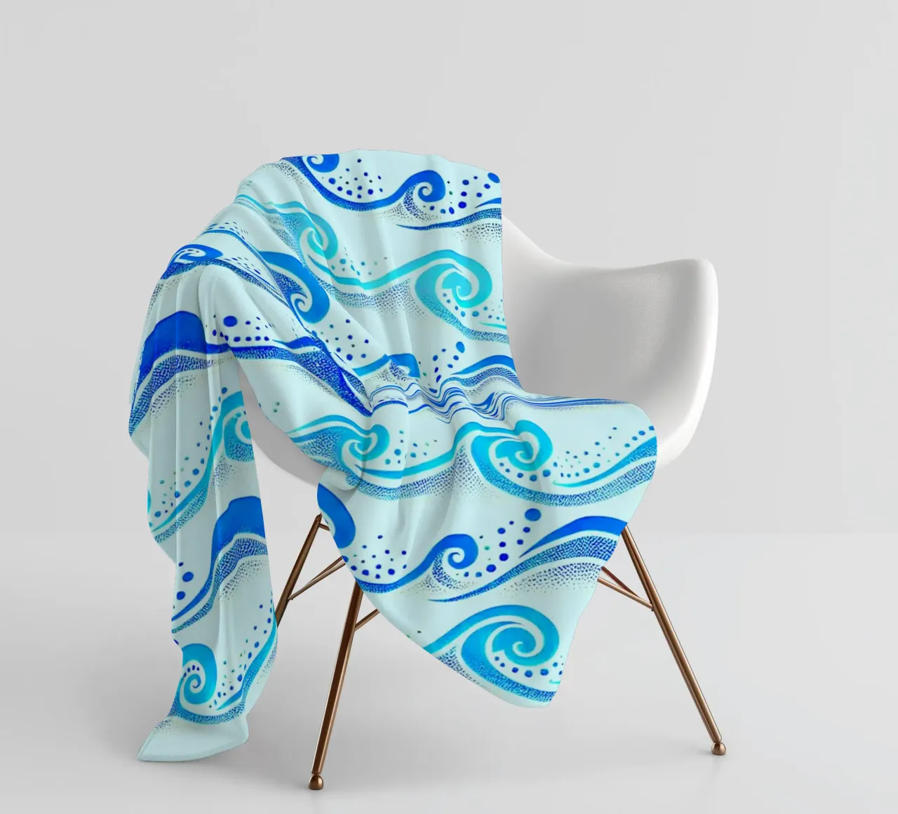 Waves Hellblau Fleecedecke von SilverPegasus